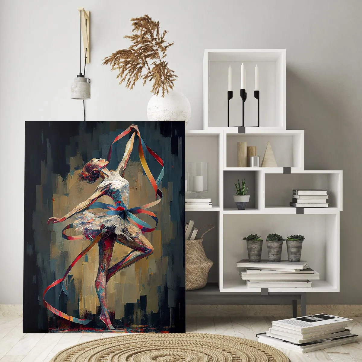 Tablou pe sticlă - Dansând cu o panglică - 50x70 cm