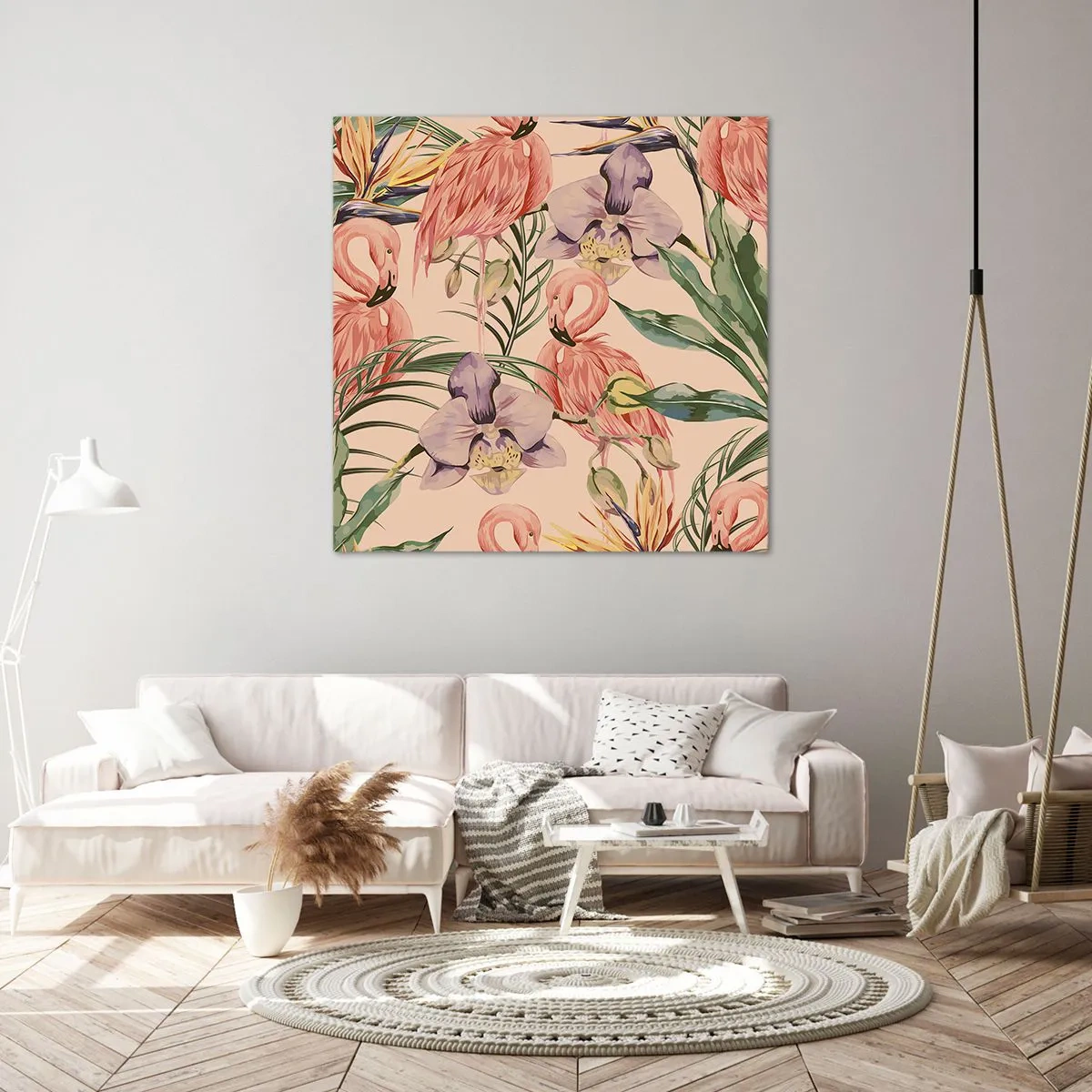 Tablou pe pânză - Balet floral roz - 30x30 cm