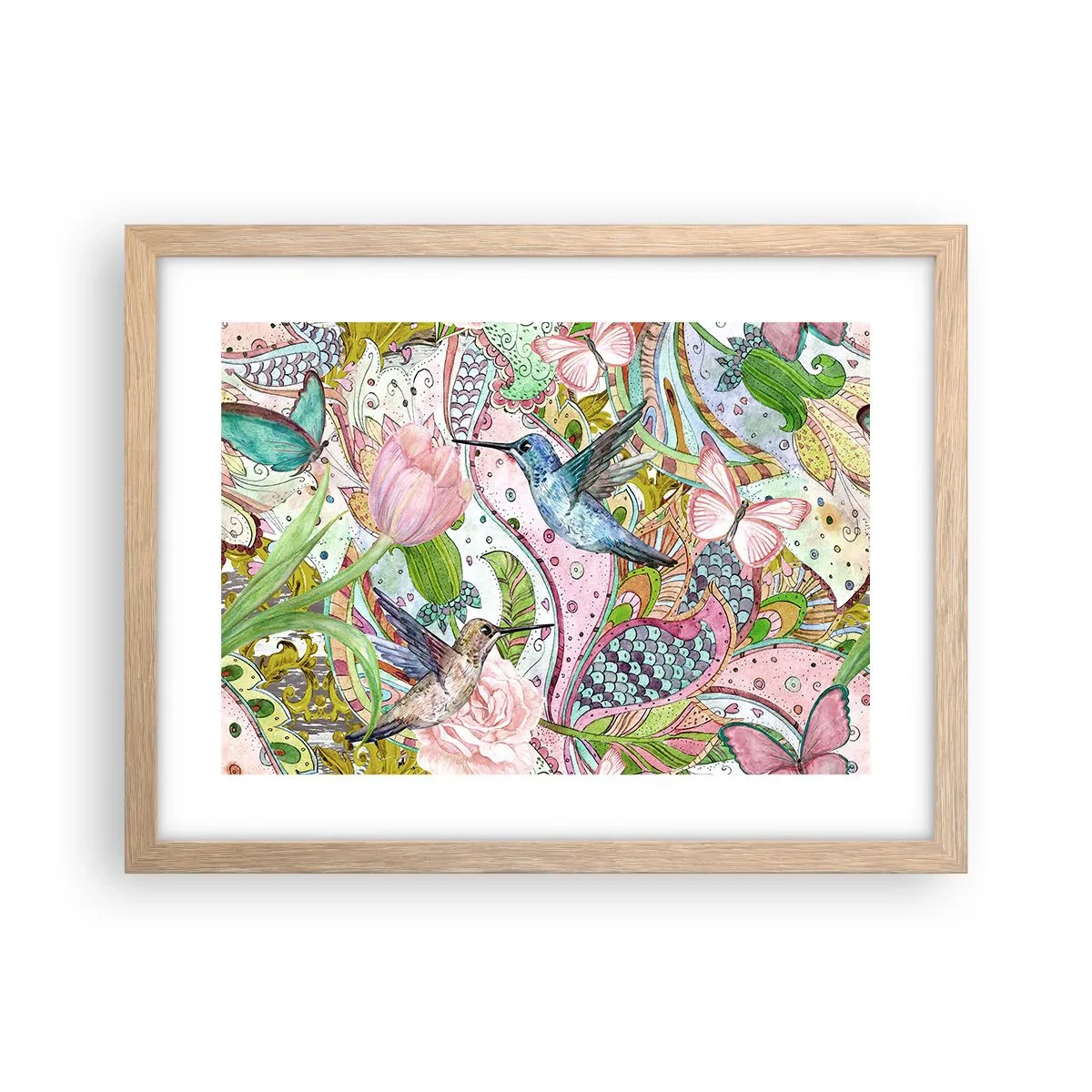 Poster în ramă de stejar deschis - Încurcat în viță de vie - 40x30 cm