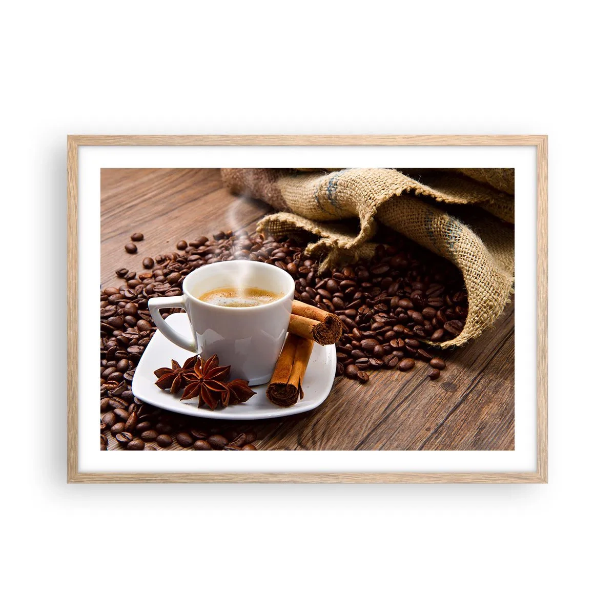 Poster în ramă de stejar deschis - Gust și aromă de mirodenii - 70x50 cm