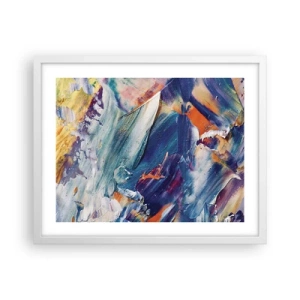 Poster în ramă albă - Confuzie de culori - 50x40 cm