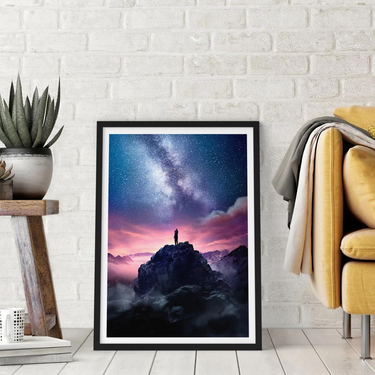 Poster în ramă neagră - Și a simțit viața - 61x91 cm