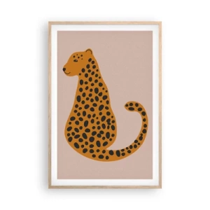 Poster în ramă de stejar deschis - Modelul leopard este tot timpul la modă - 61x91 cm