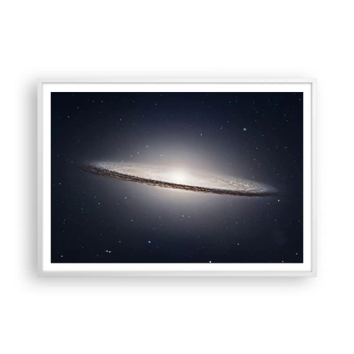 Poster în ramă albă - Cu mult timp în urmă, într-o galaxie foarte, foarte îndepărtată... - 100x70 cm