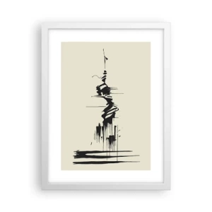 Poster în ramă albă - Abstracție pripită - 30x40 cm