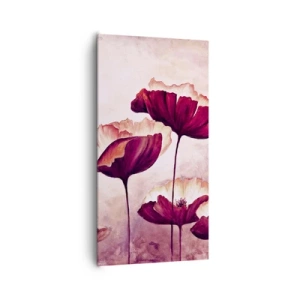 Tablou pe pânză - Fulgi roșii și albi - 65x120 cm