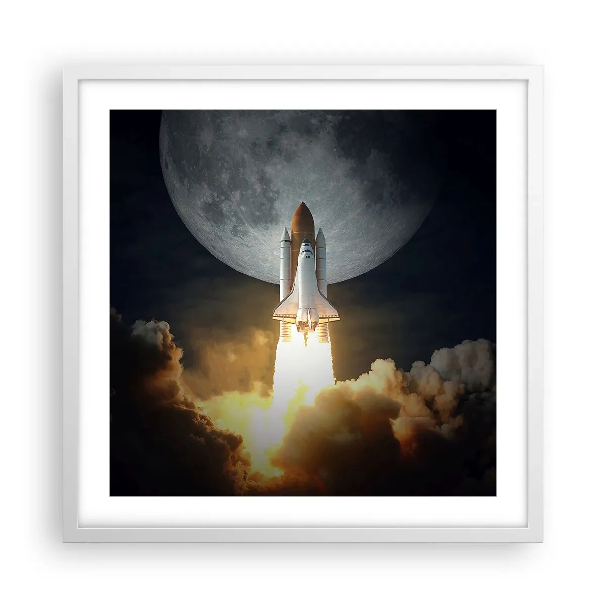 Poster în ramă albă - Începutul unei aventuri nepământene - 50x50 cm