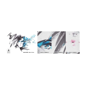 Mostră tapet Premium Canvas - Portret senzual în gri și albastru - Femeie, Chipul de femeie, Abstracția - 100x30 cm