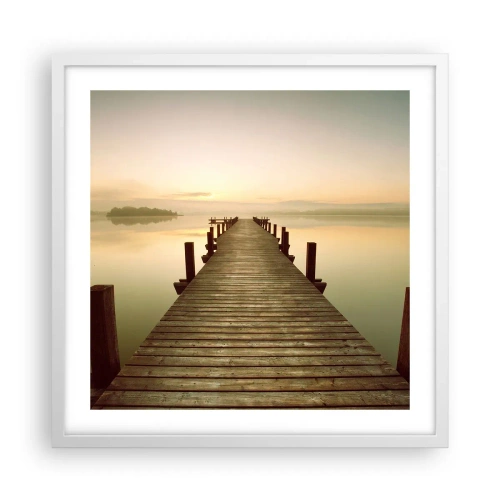 Poster în ramă albă - Înainte de răsărit, zori, lumină - 50x50 cm