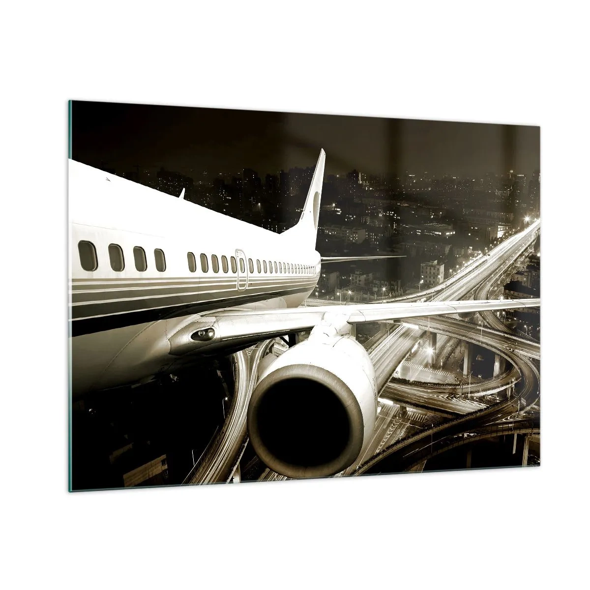 Tablou pe sticlă - Zbor în noapte - 100x70 cm