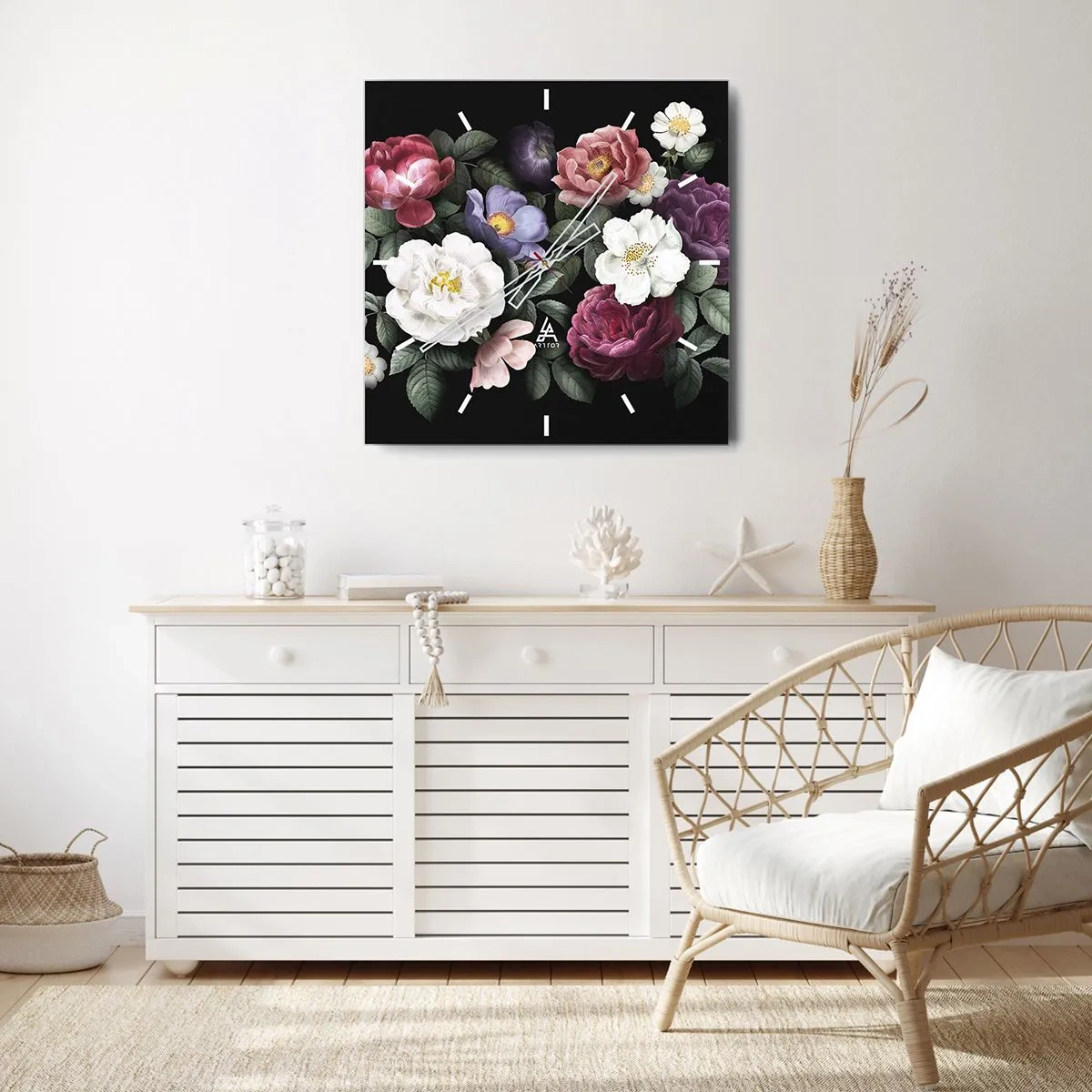 Ceas de perete - Ceas pe sticlă - Dintr-o grădină engleză - 40x40 cm