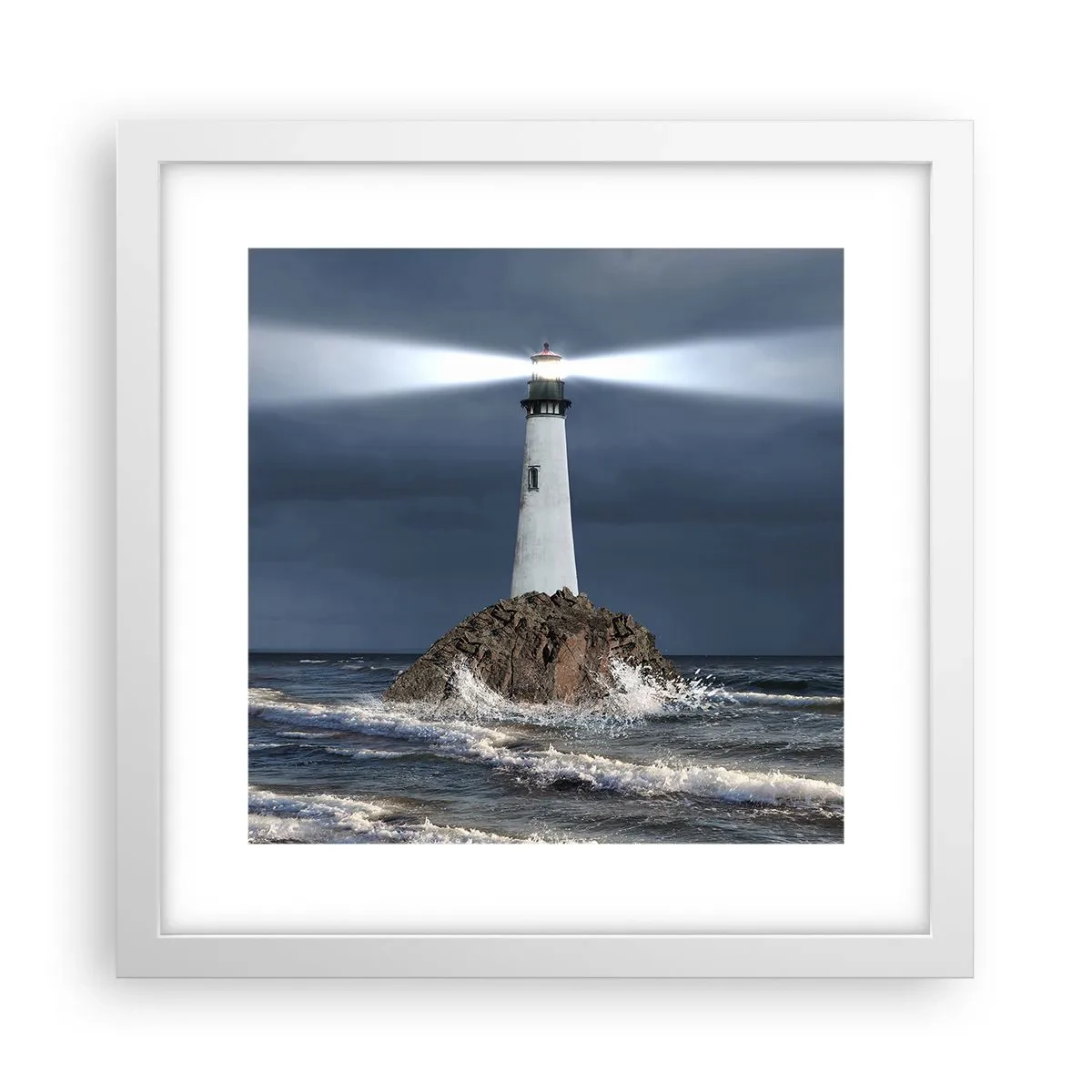 Poster în ramă albă - Aici... aici...! - 30x30 cm