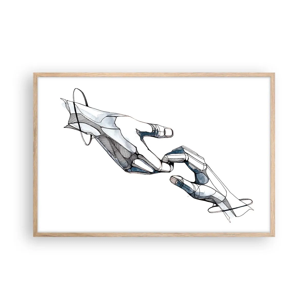 Poster în ramă de stejar deschis - Gest frumos - 91x61 cm