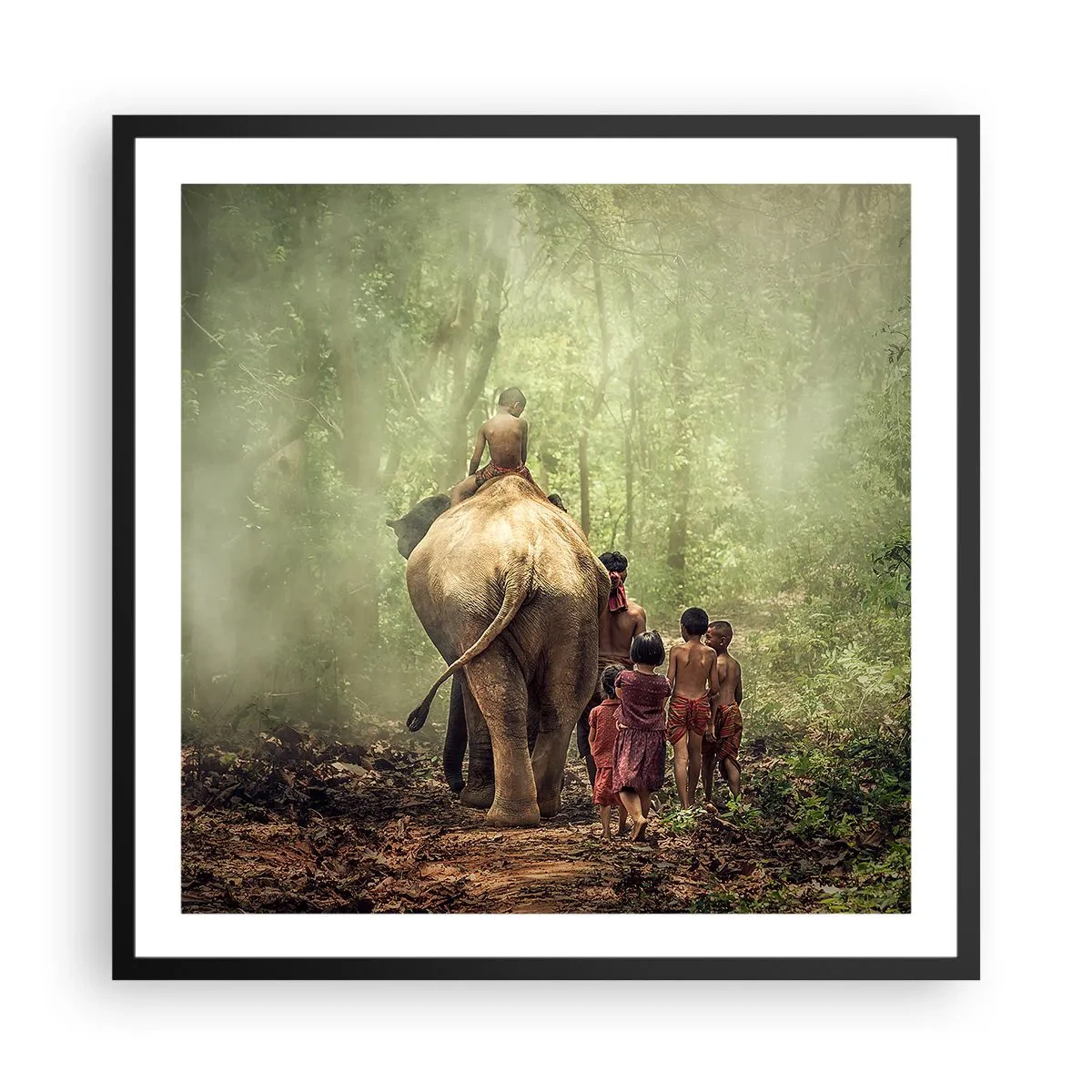 Poster în ramă neagră - Noua Carte a Junglei - 60x60 cm