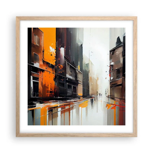 Poster în ramă de stejar deschis - O zi ploioasă - 50x50 cm
