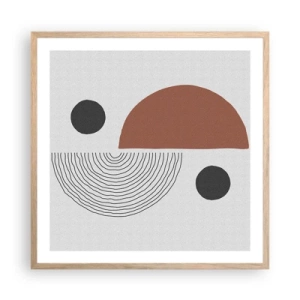 Poster în ramă de stejar deschis - Excelența roții - 60x60 cm