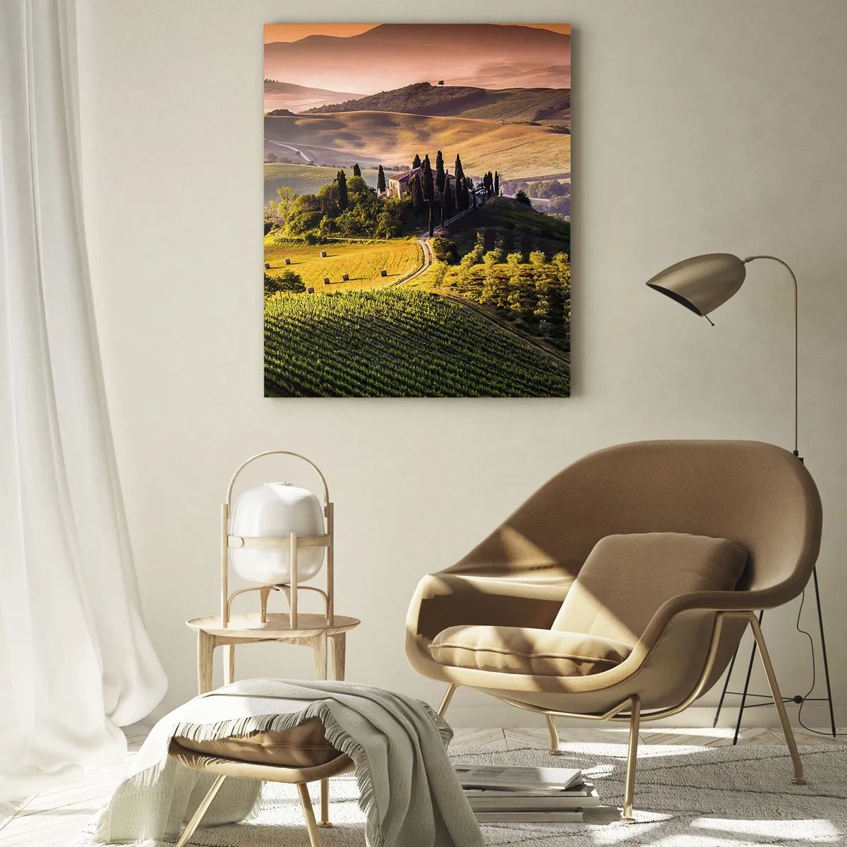 Tablou pe sticlă - Arcadia - peisaj toscan - 50x70 cm