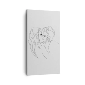 Tablou pe pânză - Cu aceeași linie - 45x80 cm