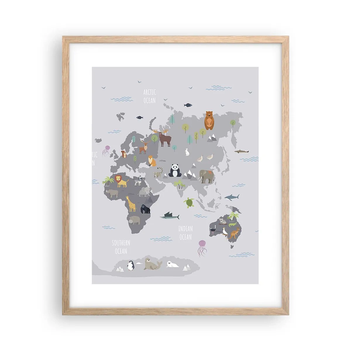 Poster în ramă de stejar deschis - Spune-mi de unde ești... - 40x50 cm
