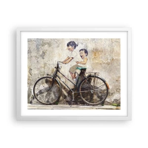 Poster în ramă albă - Adevărat sau fals? - 50x40 cm