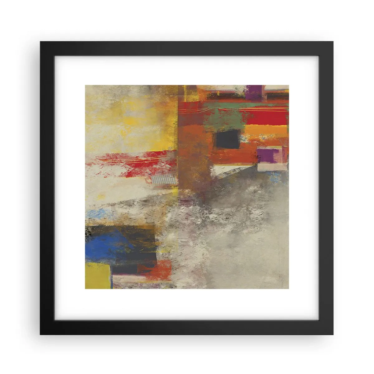 Poster în ramă neagră - Geometria culorilor - 30x30 cm