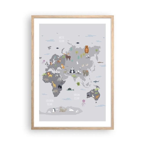 Poster în ramă de stejar deschis - Spune-mi de unde ești... - 50x70 cm