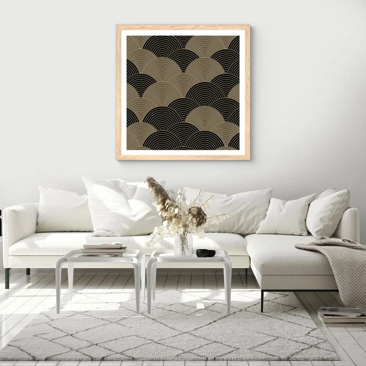 Poster în ramă de stejar deschis - Unitate în multiplicitate - 50x50 cm