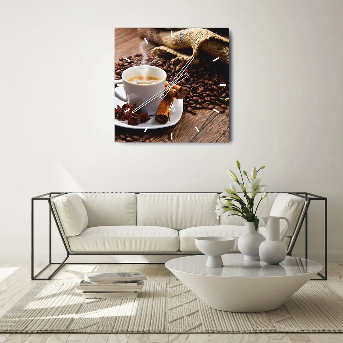 Ceas de perete - Ceas pe sticlă - Gust și aromă de mirodenii - 30x30 cm