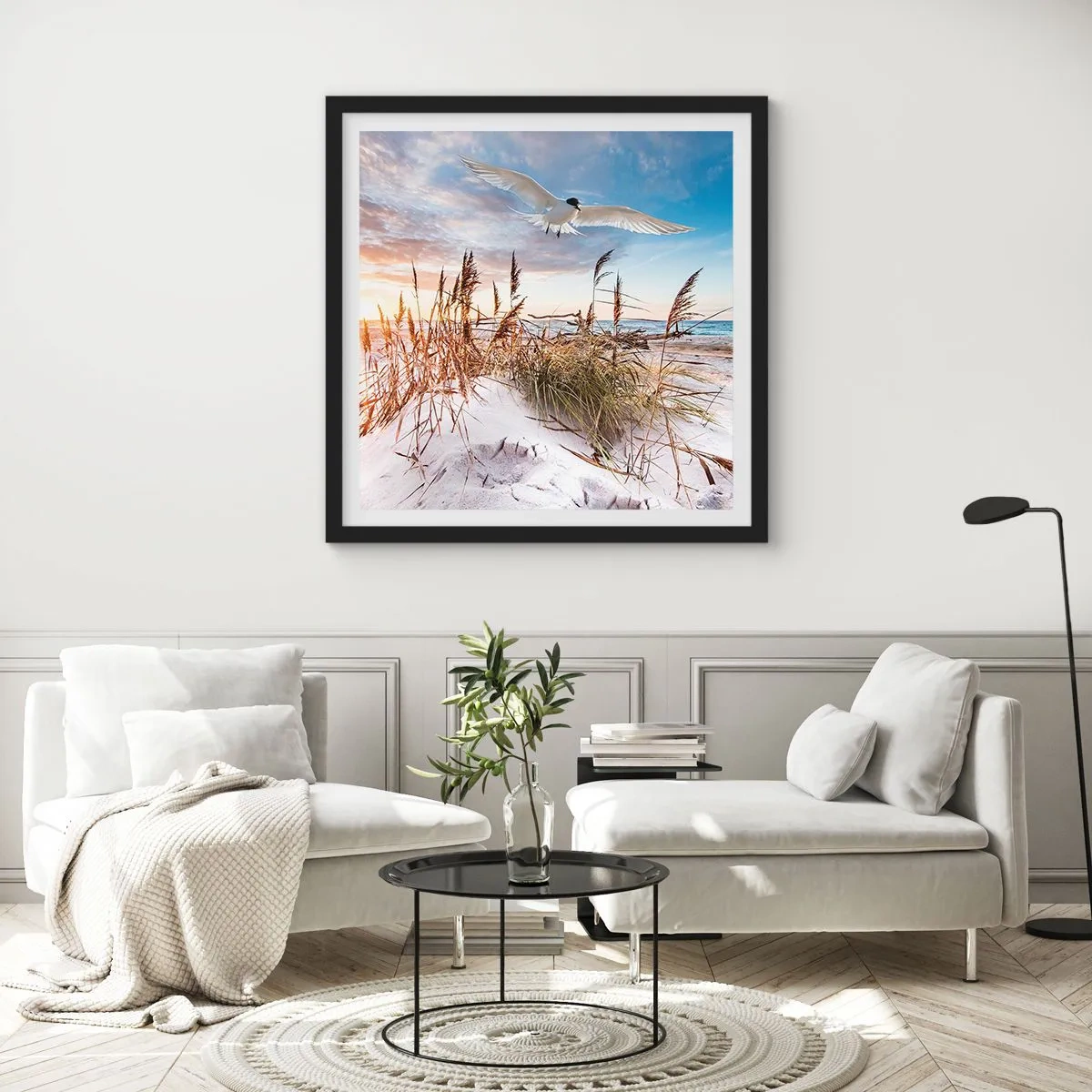 Poster în ramă neagră - Vânt dinspre mare - 30x30 cm