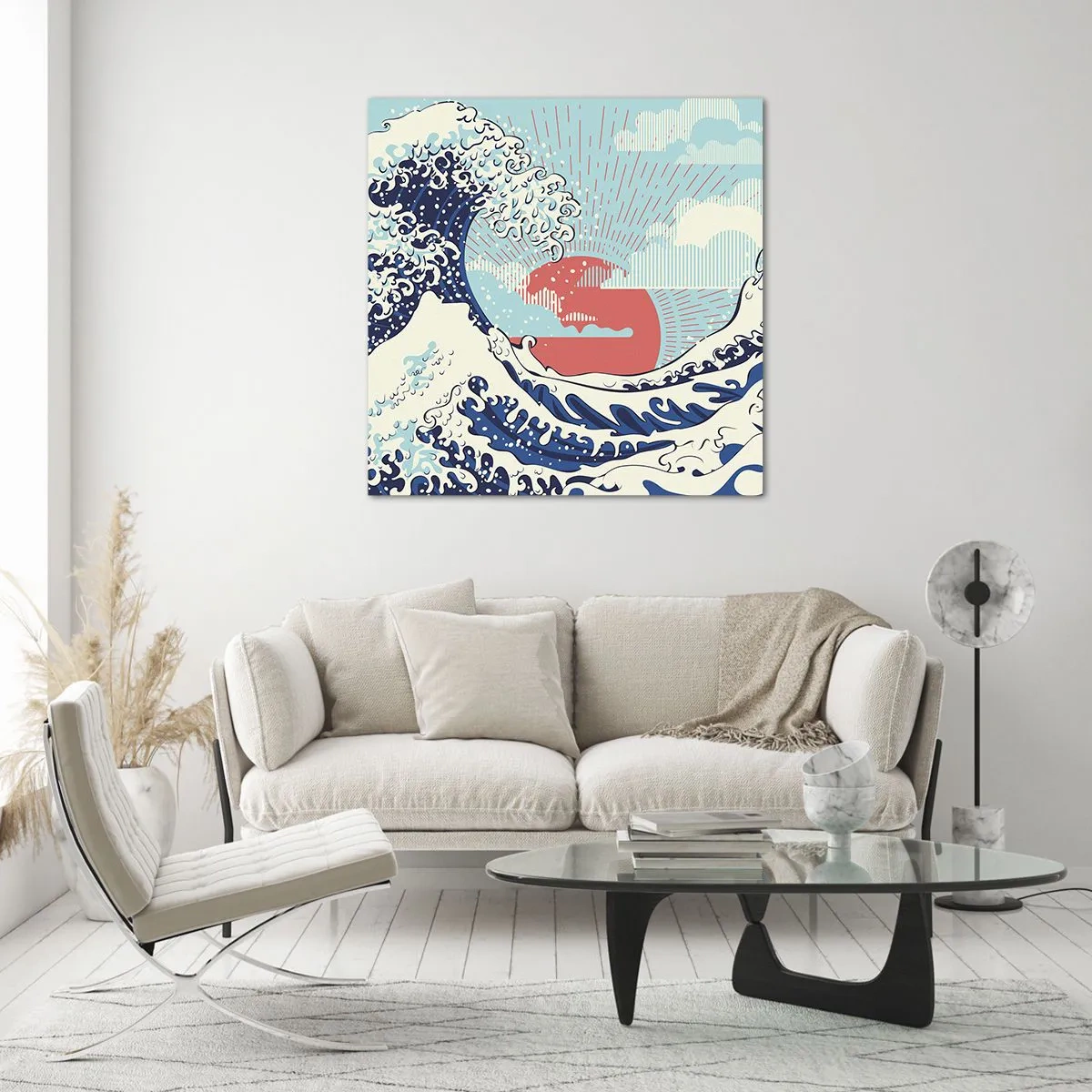 Tablou pe sticlă - Din inspirații japoneze - 30x30 cm