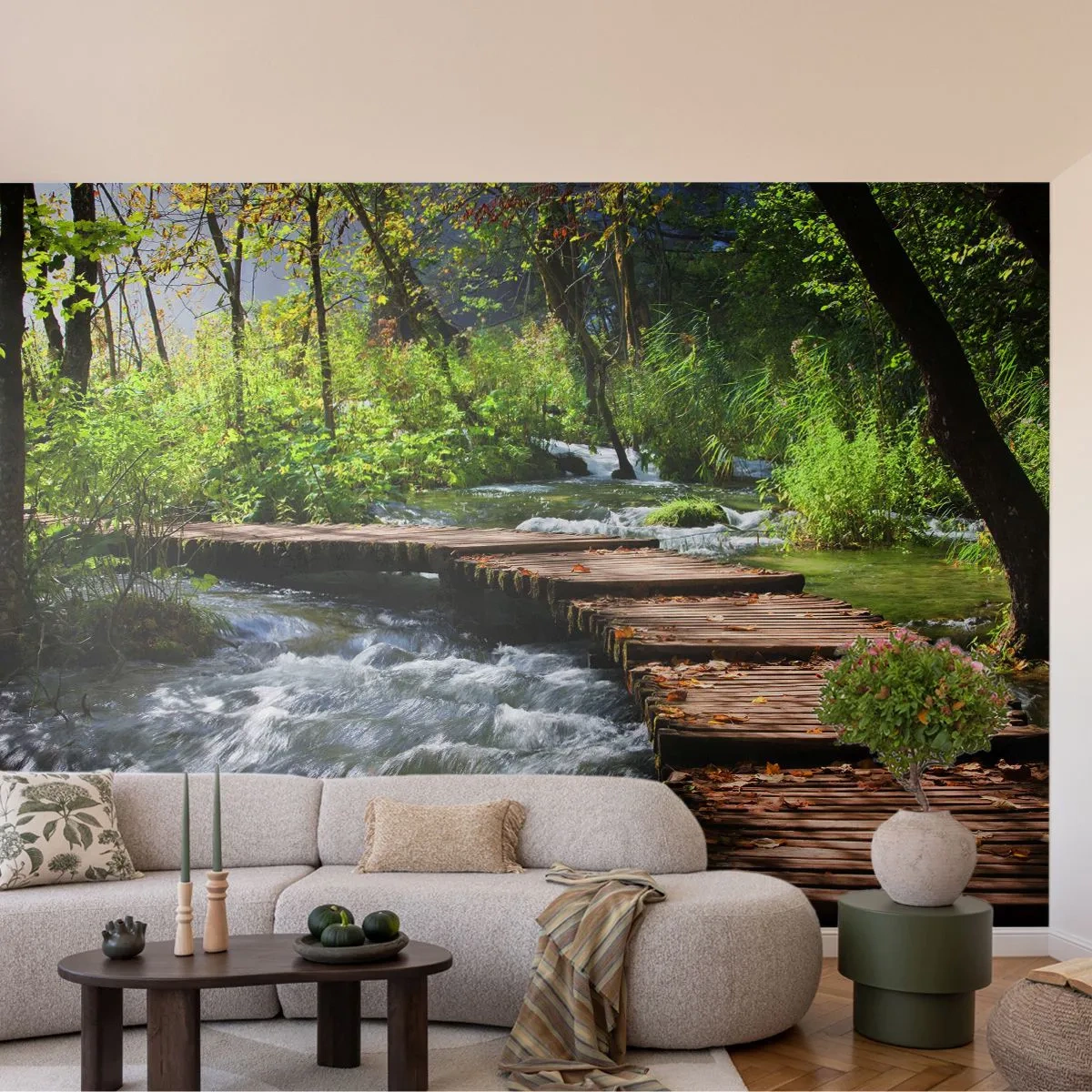 Tapet Standard Eco - Cascadă spumoasă - Peisaj, Croaţia, Natură - 200x140 cm
