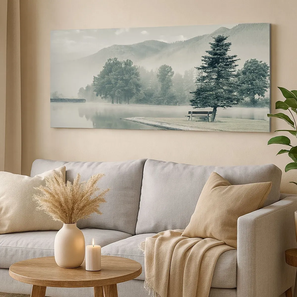 Tablou pe pânză - Lacul încă doarme - 100x40 cm