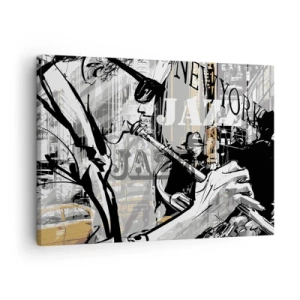 Tablou pe pânză Canvas - Scena de jazz din New York - 70x50cm - În ritmul New York-ului - Decorațiune modernă pentru perete pentru living și dormitor ARTTOR
