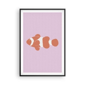 Poster în ramă neagră - Coralul îi vine bine - 61x91 cm