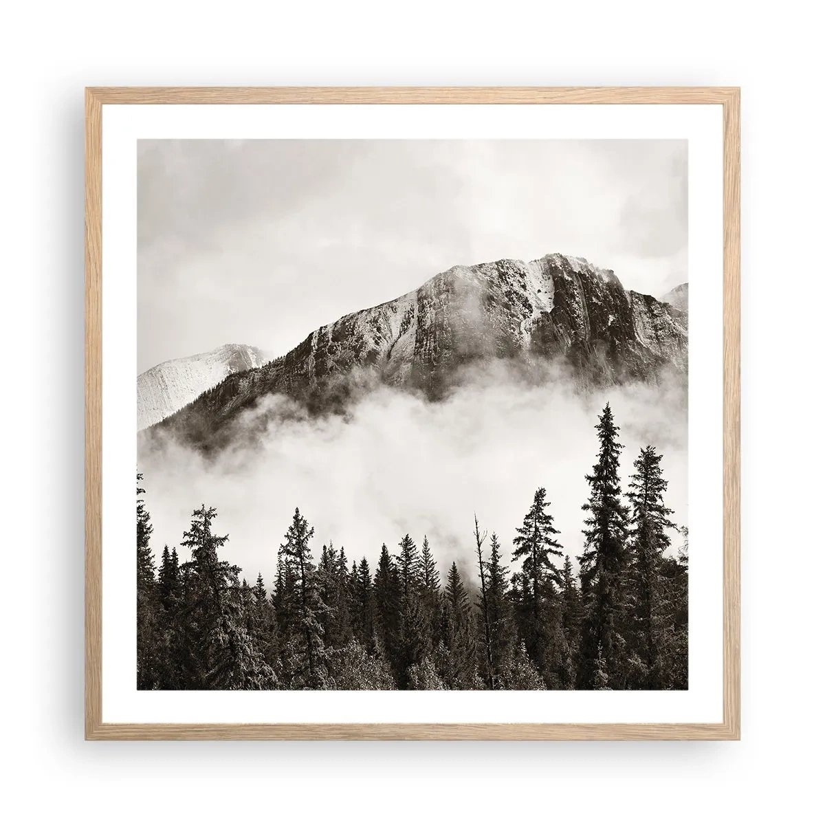 Poster în ramă de stejar deschis - Stăpânul de granit - 60x60 cm
