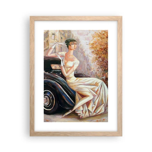 Poster în ramă de stejar deschis - Eleganță retro - 30x40 cm