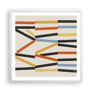 Poster în ramă albă - Compoziție la nivel - 60x60 cm