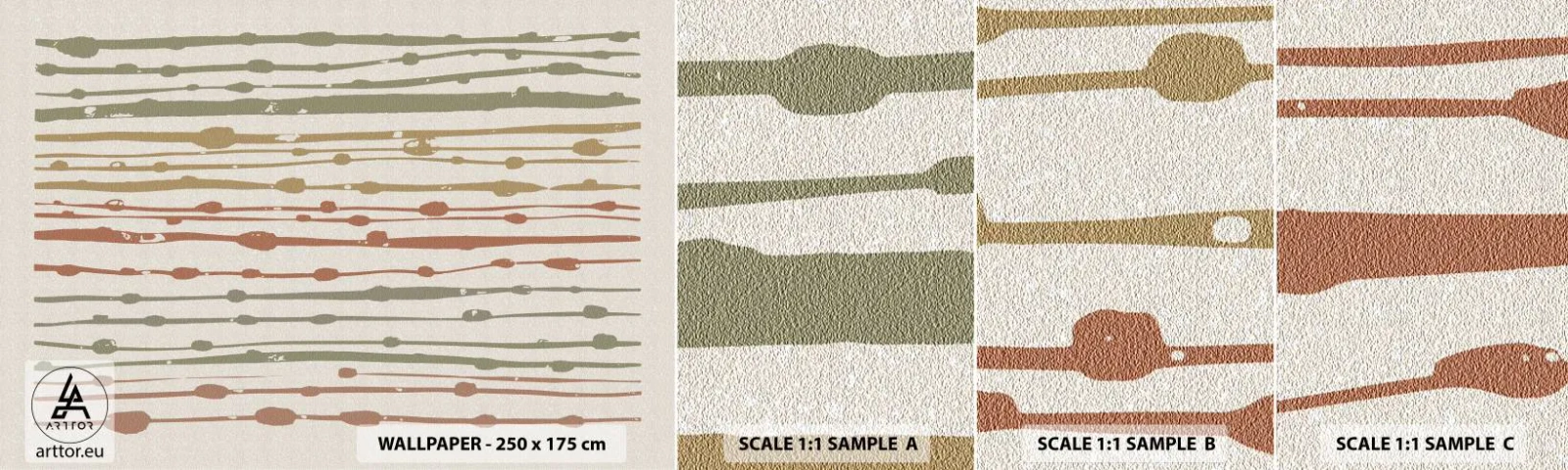 Mostră de Tapet Standard Eco - Notația culorilor muzicale - Minimalism, Pastel, Bucată - 100x30 cm