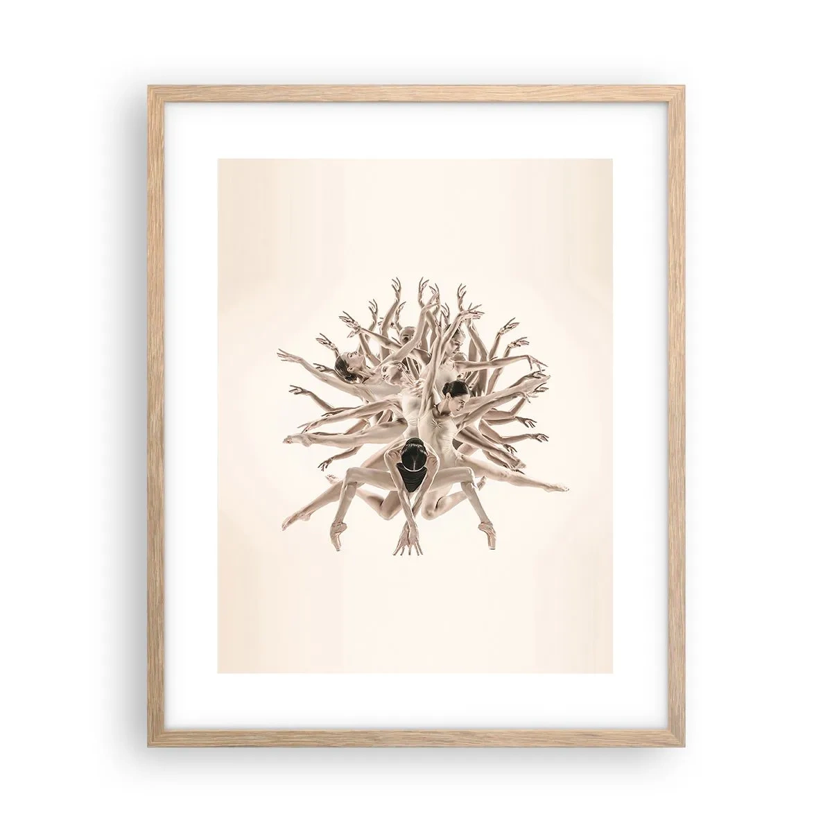 Poster în ramă de stejar deschis - Înflorirea în dans - 40x50 cm