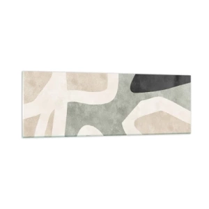 Tablou pe sticlă - Compoziție cu motiv negru - 90x30 cm