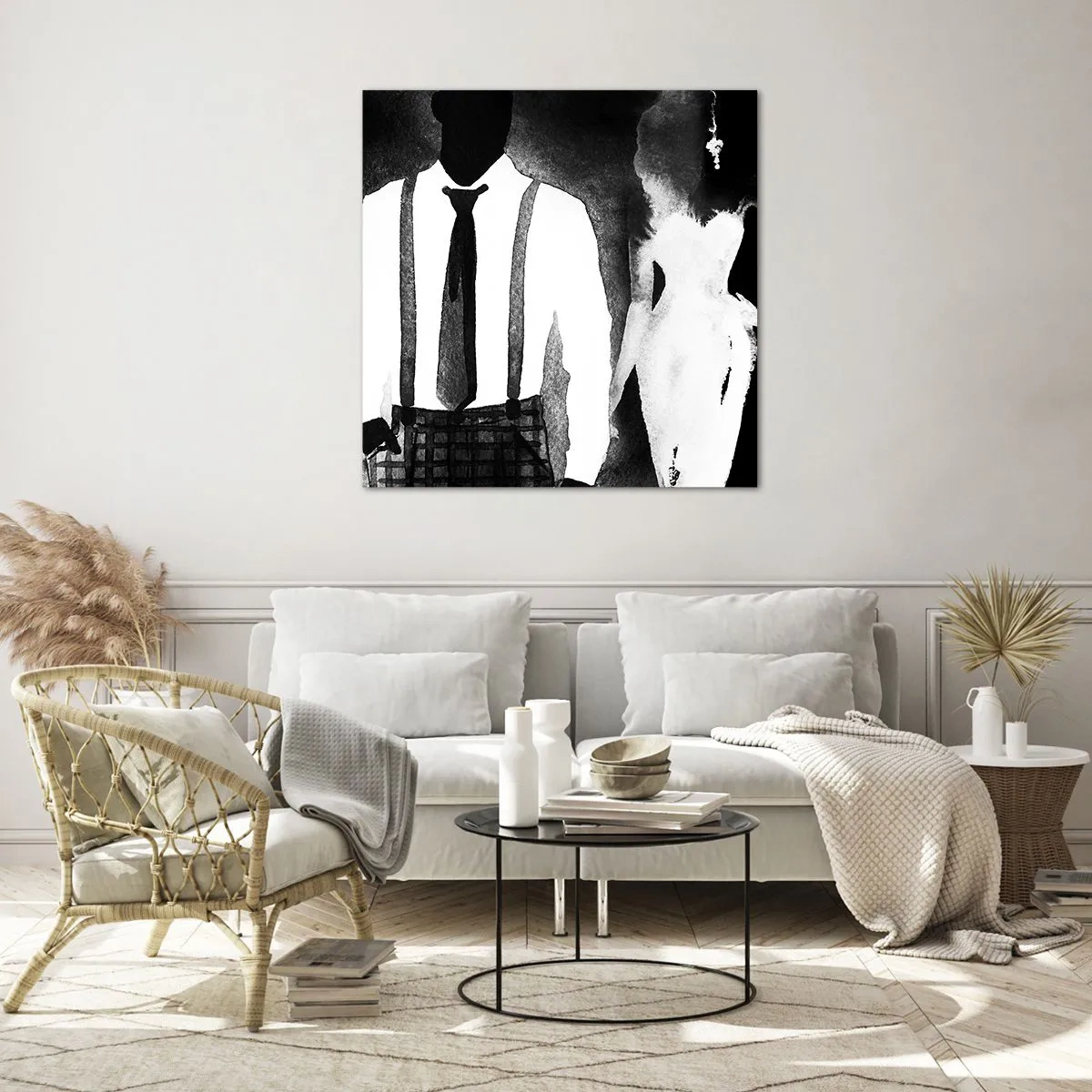 Tablou pe sticlă - Într-o atmosferă noir - 50x50 cm