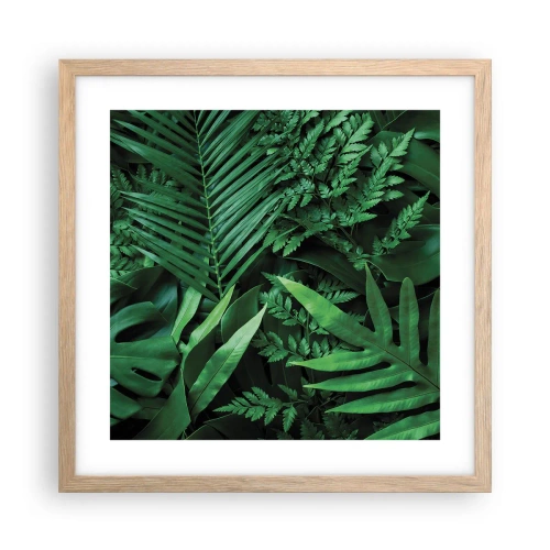 Poster în ramă de stejar deschis - Înfășurate în verde - 40x40 cm