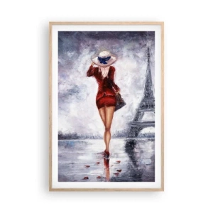 Poster în ramă de stejar deschis - Simboluri pariziene - 61x91 cm