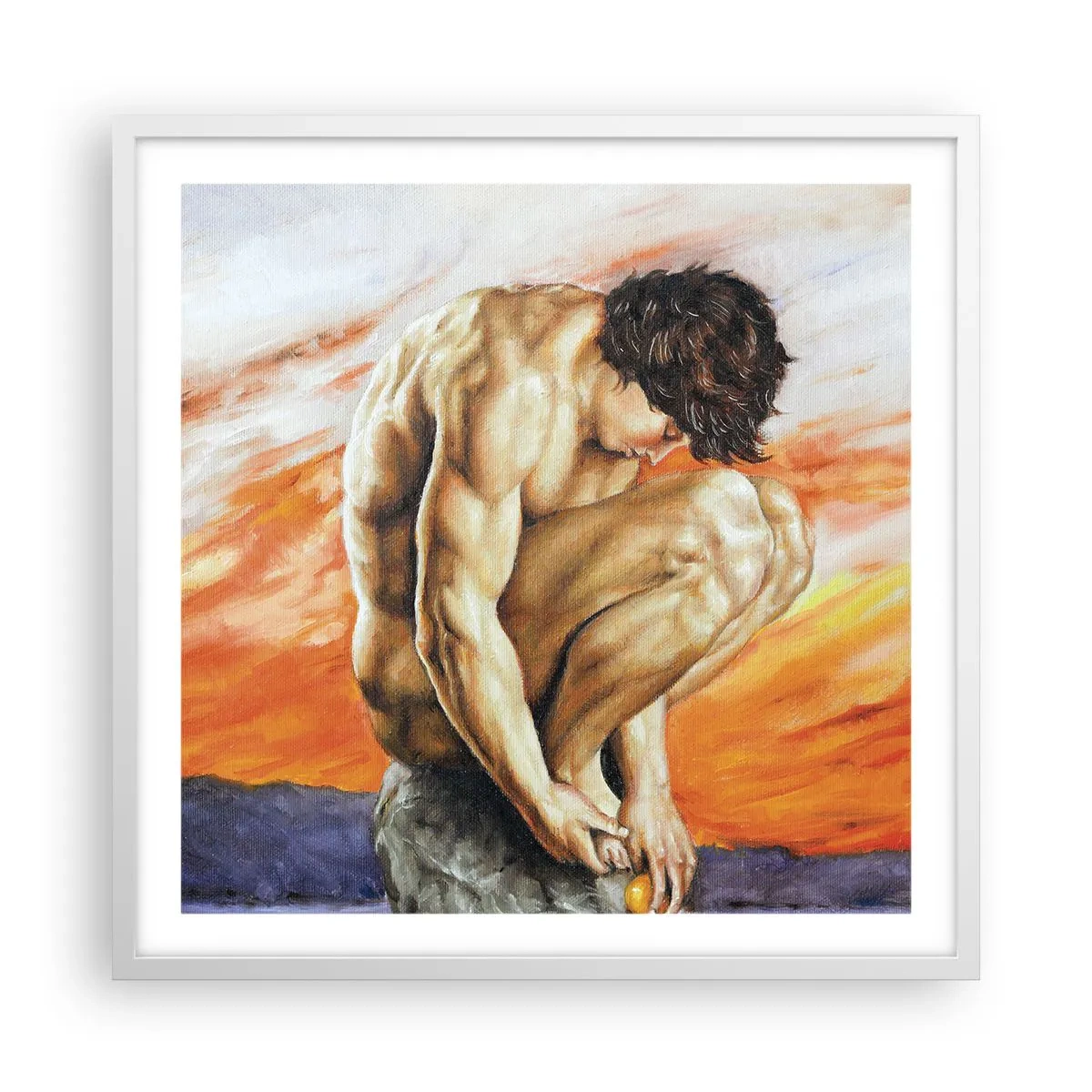 Poster în ramă albă - Ascultându-se pe sine - 60x60 cm