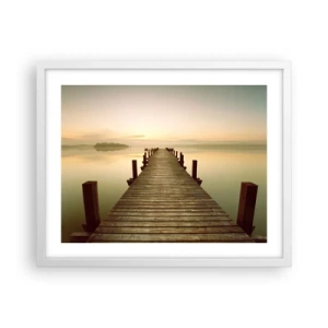Poster în ramă albă - Înainte de răsărit, zori, lumină - 50x40 cm