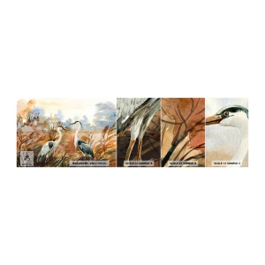 Mostră tapet autocolant Deluxe Sticker - Încotro în toamnă? - Macara, Păsări, Natură - 100x30 cm
