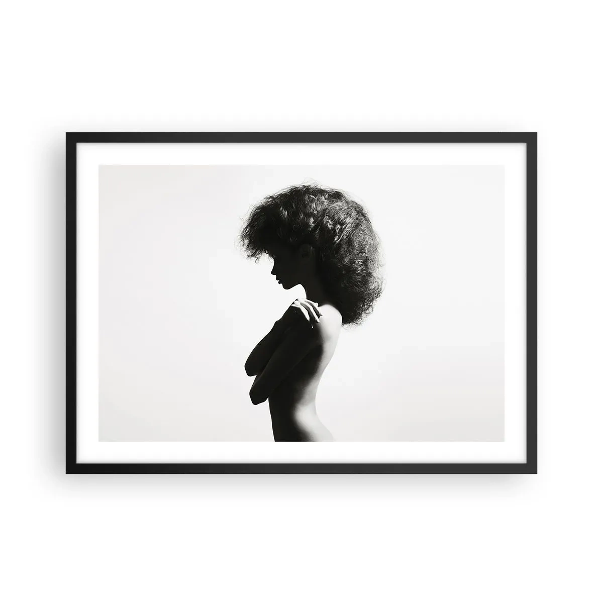 Poster în ramă neagră - Ca o floare pe o tulpină subțire - 70x50 cm