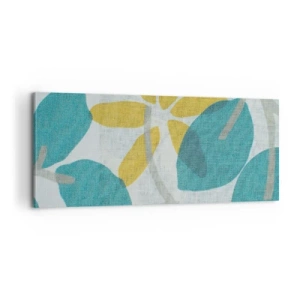 Tablou pe pânză - Printre frunzele de azur - 100x40 cm