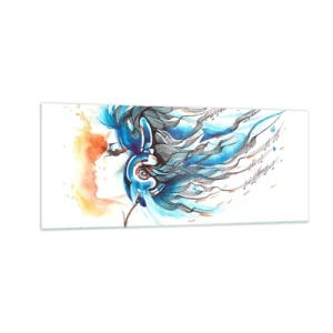 Tablou pe sticlă - Lasă muzica să curgă - 100x40 cm