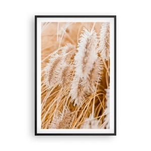 Poster în ramă neagră - Foșnetul auriu al ierburilor - 61x91 cm